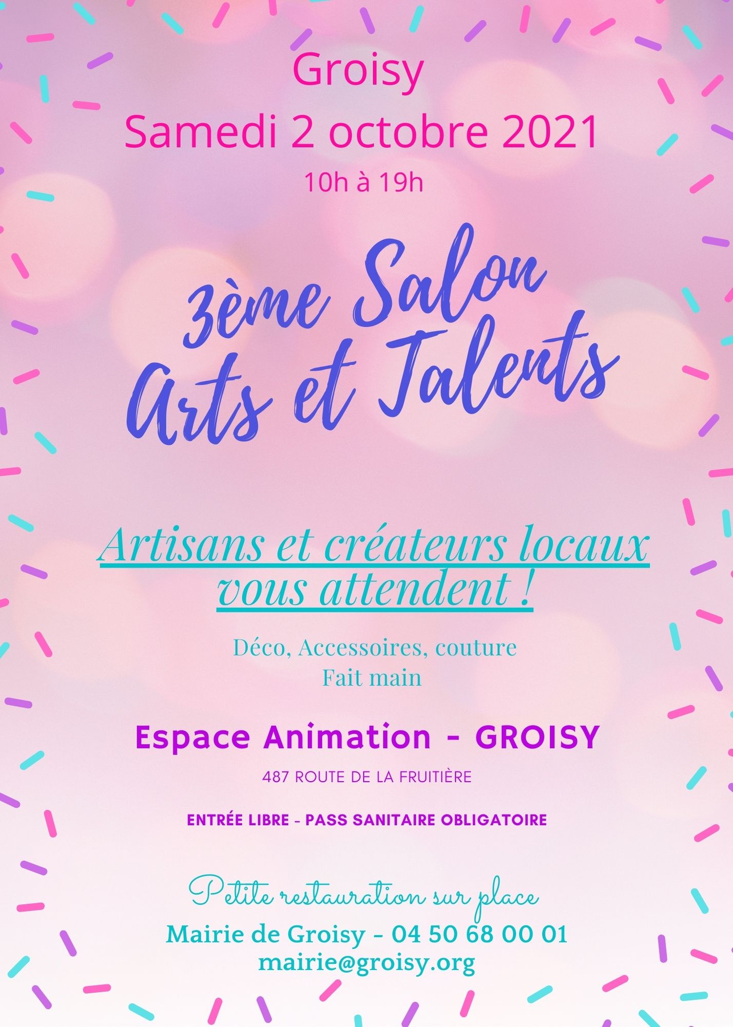 Affiche du Salon Arts et Talents 02/10/2021